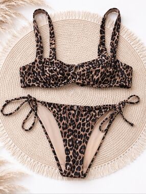 Victoria's Secret Leopard Print Tie-Side Bikini Set
